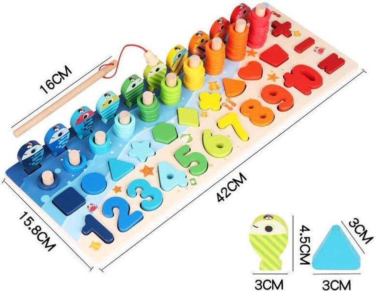 Montessori-Spiel: Angeln und Formen