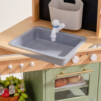 Montessori-Küche aus Holz mit Spüle, Backofen und Zubehör