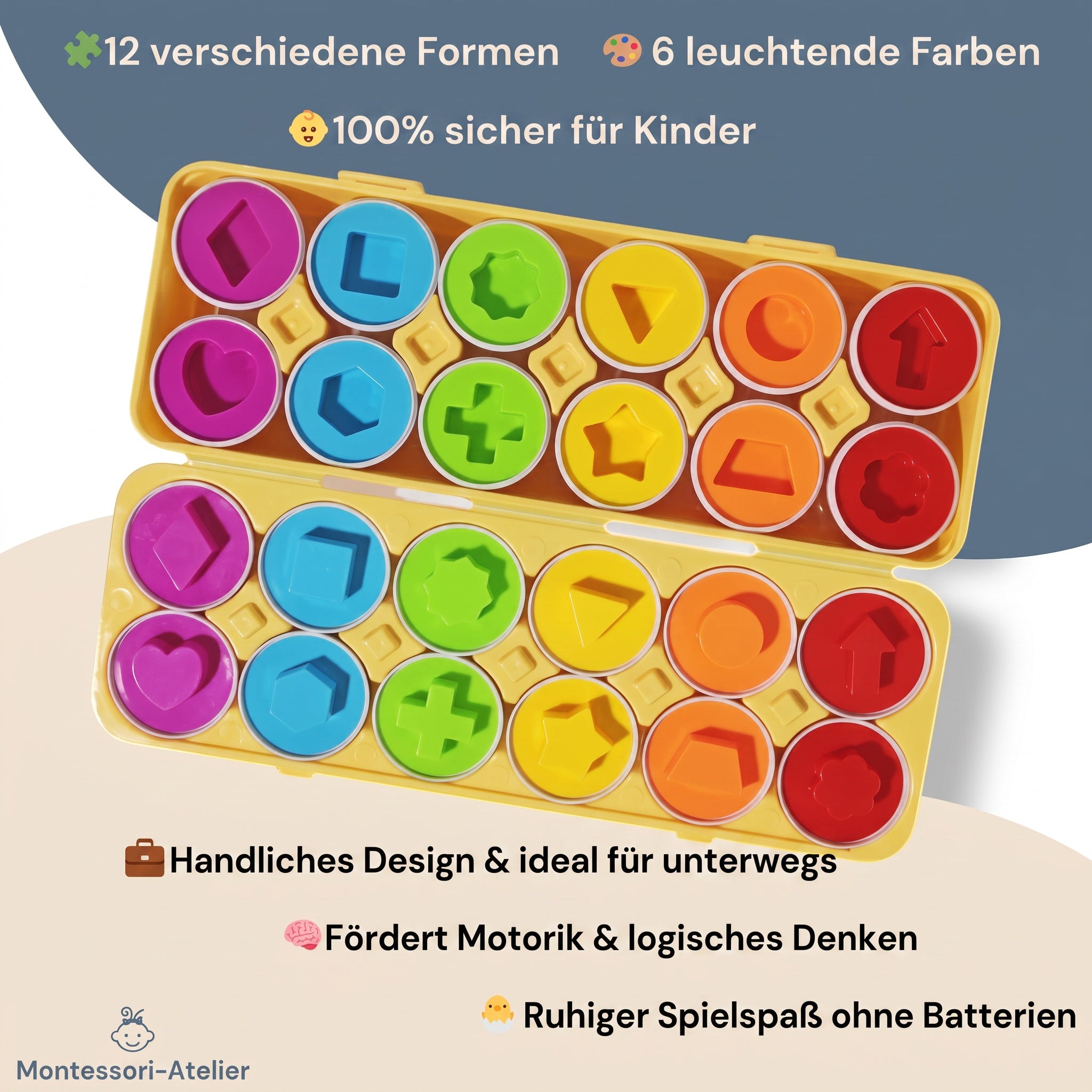 Montessori-Eier in geometrischen Formen