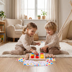 Montessori-Lernspiel zum Erlernen von Zahlen und Farben aus Holz