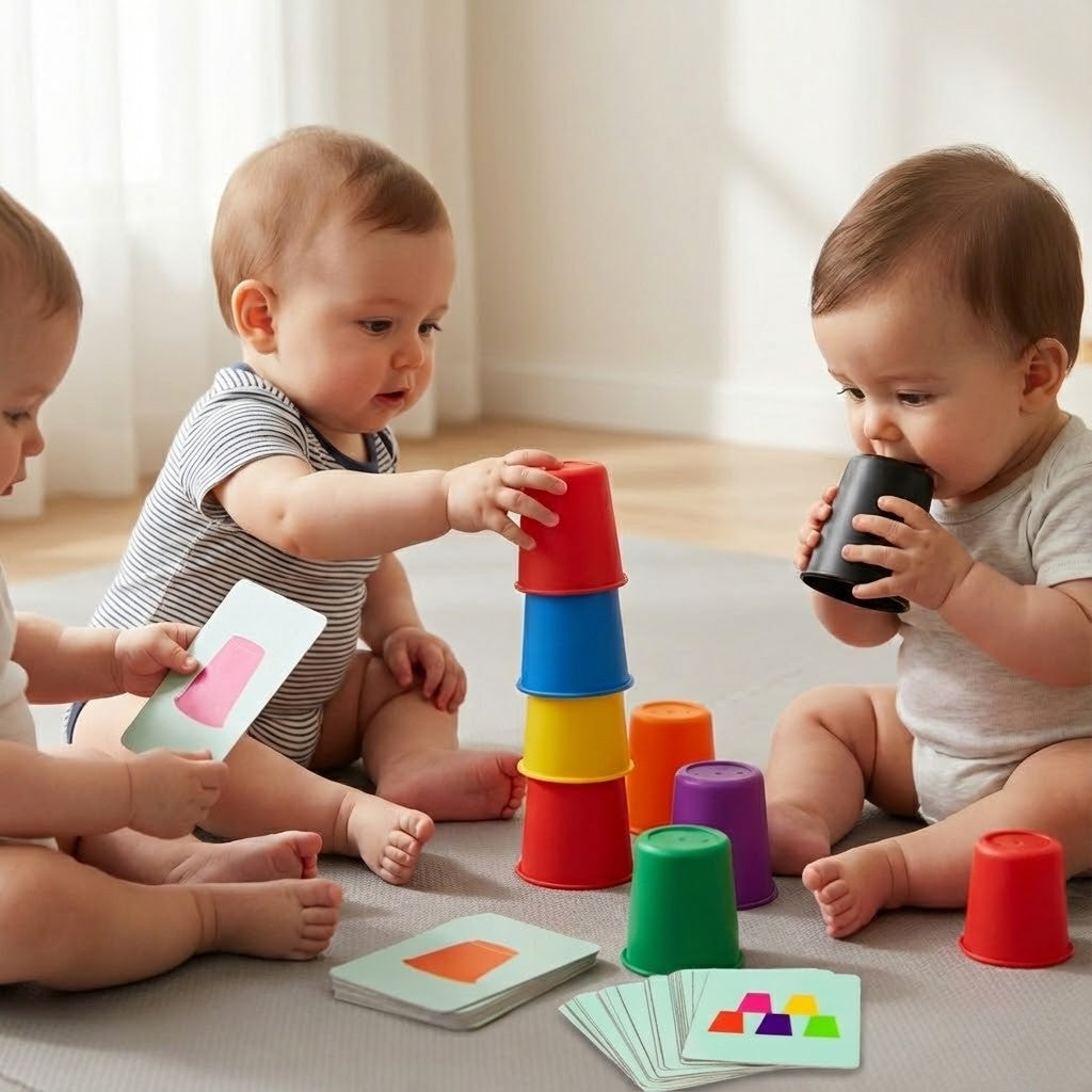 Montessori-Becher-Sortierspiel