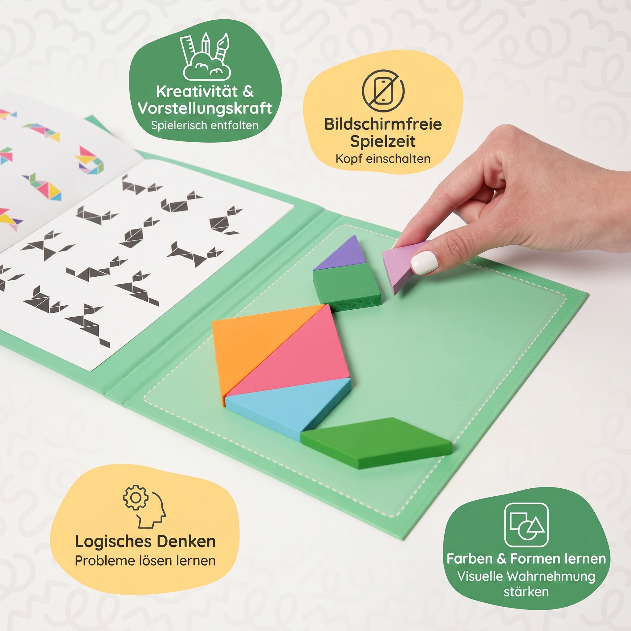 Magnetisches Tangram-Montessori-Buch