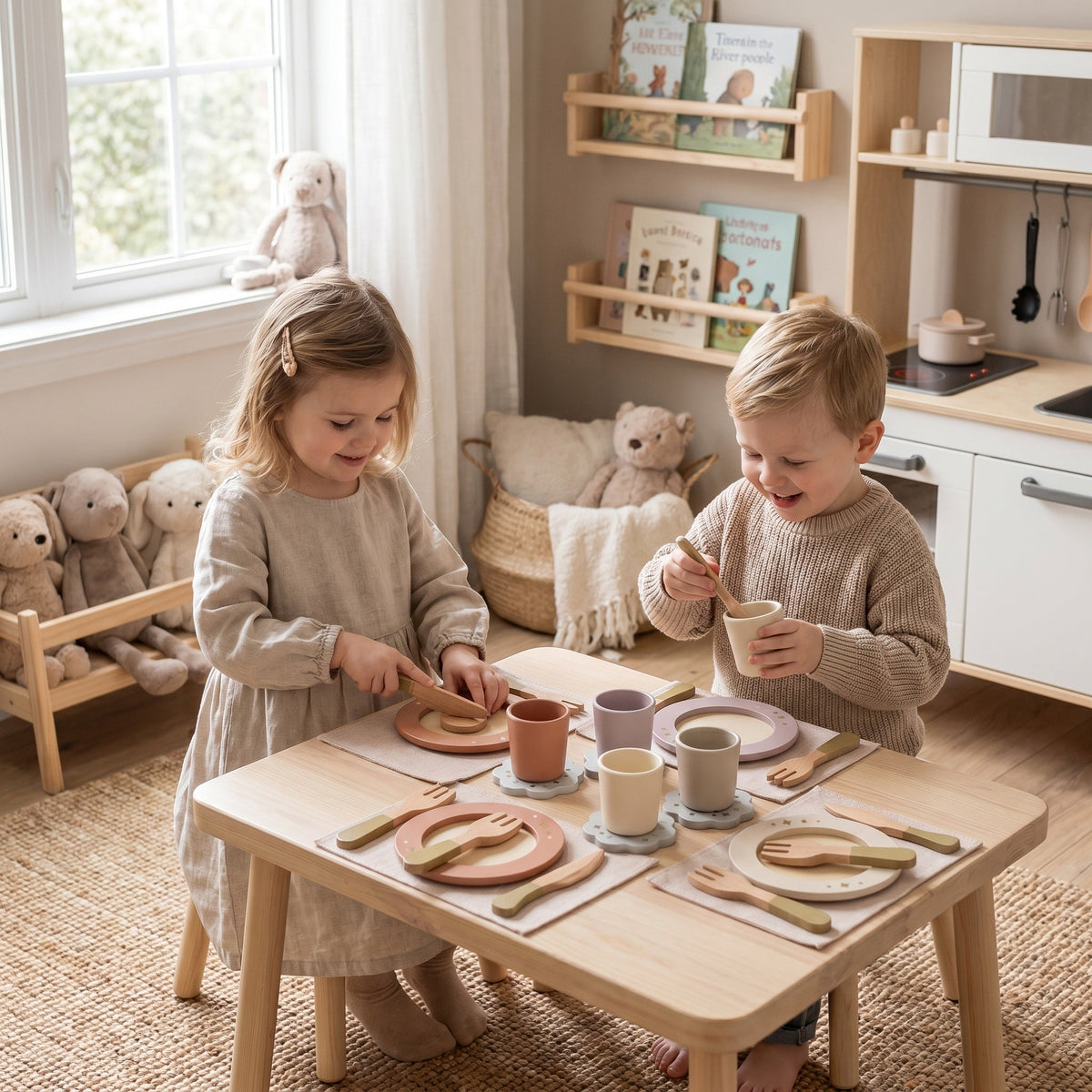 Montessori-Geschirrset aus Holz