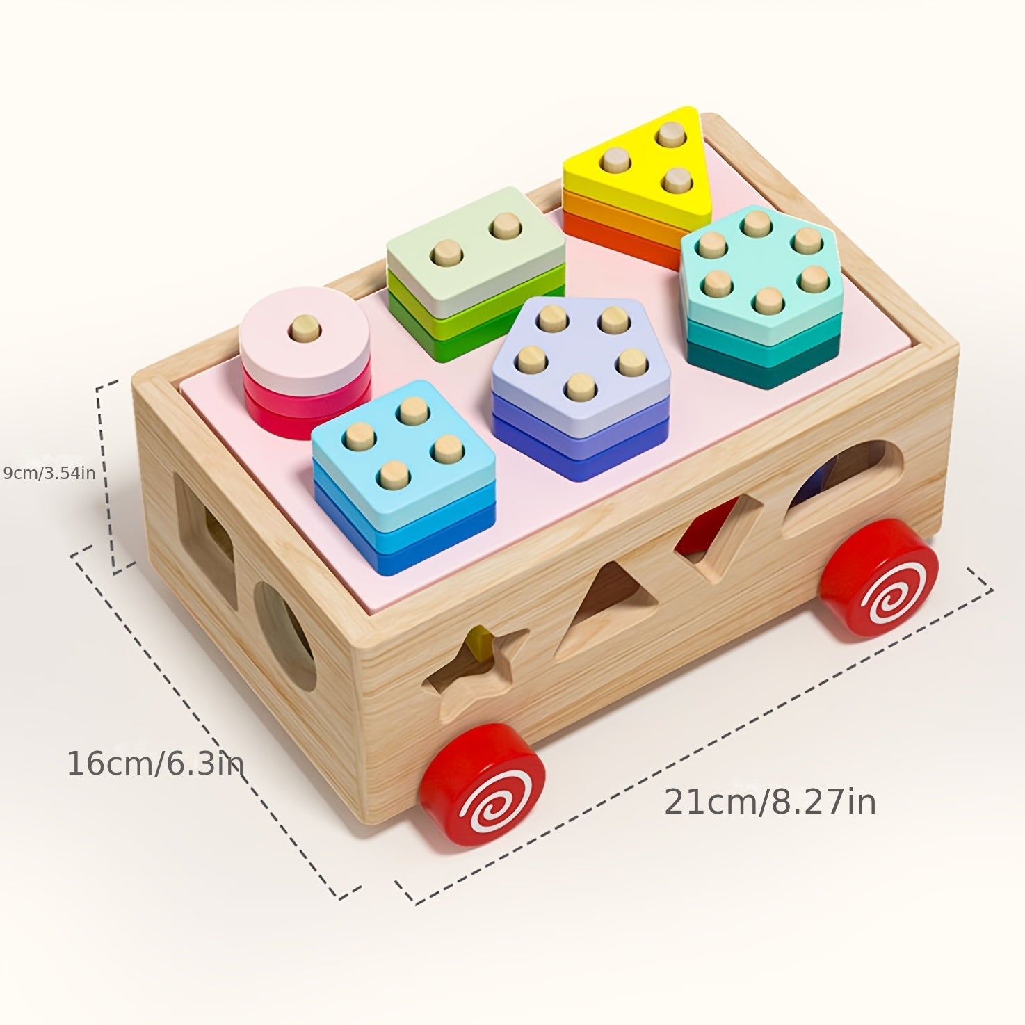 Montessori-Stapelspielzeug mit geometrischen Formen