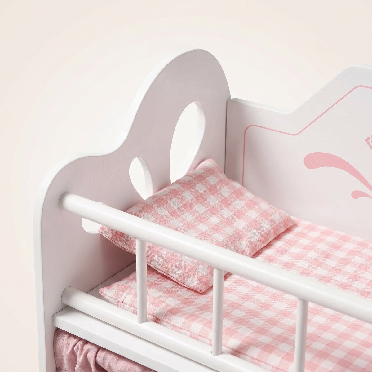 Montessori-Puppenbett mit Stauraum und Kleiderschrank