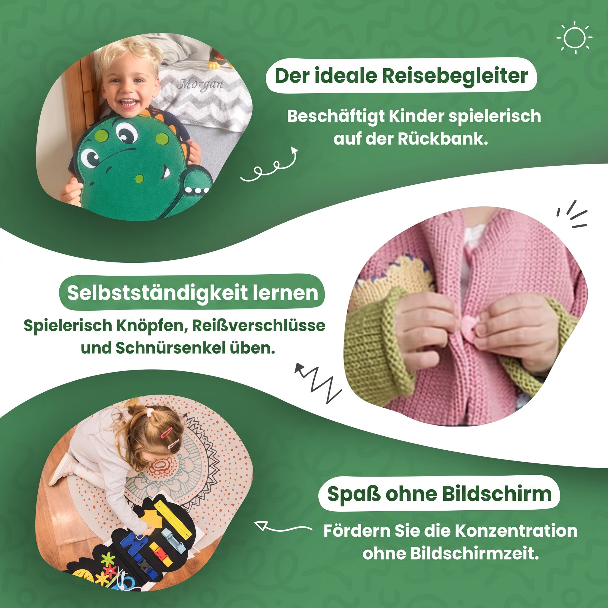 Montessori-Aktivitäten-Tafel „Dinosaurier“