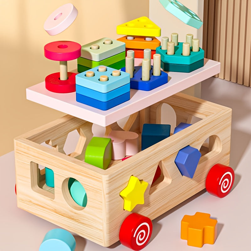 Montessori-Stapelspielzeug mit geometrischen Formen