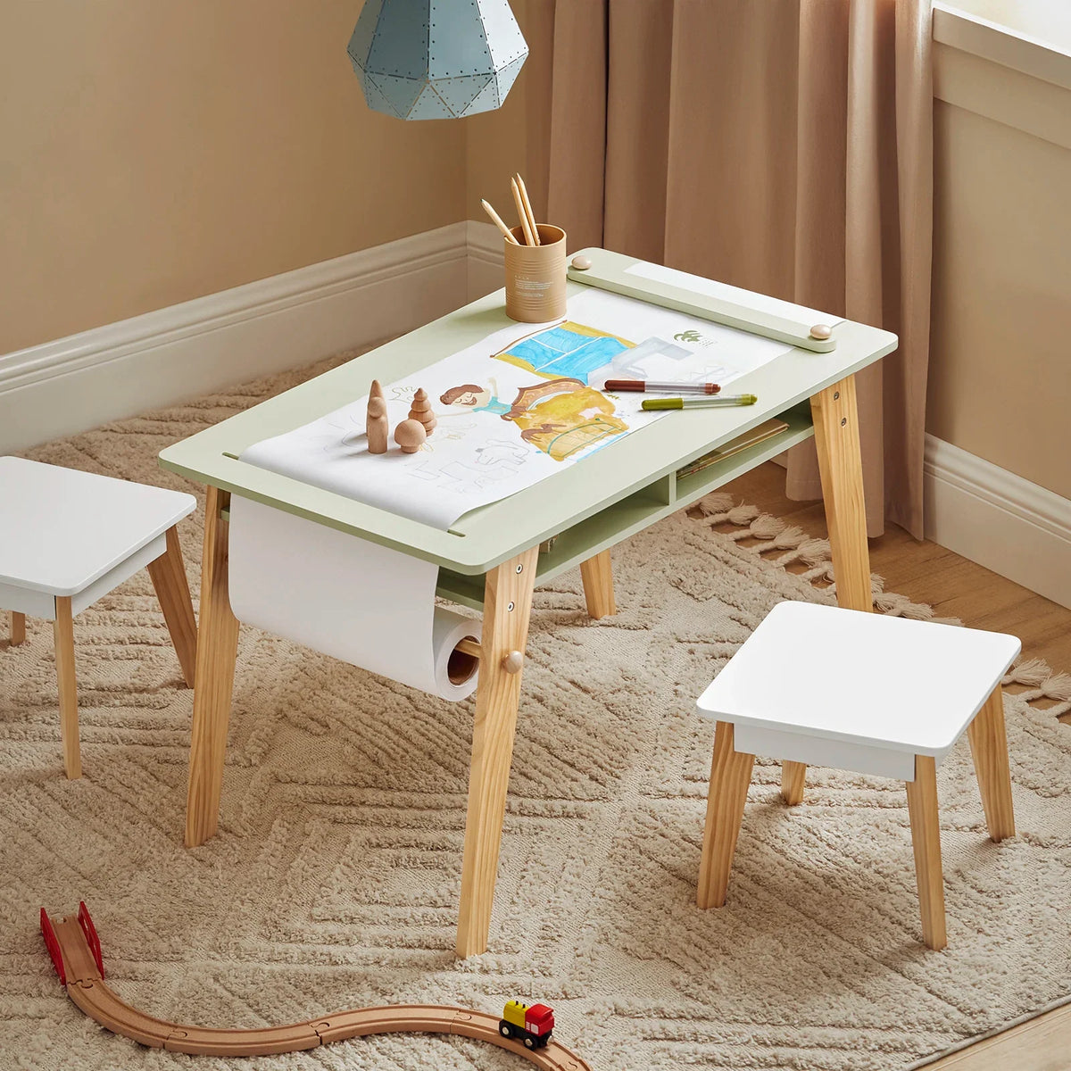 Doppelte Montessori Kreativschreibtisch