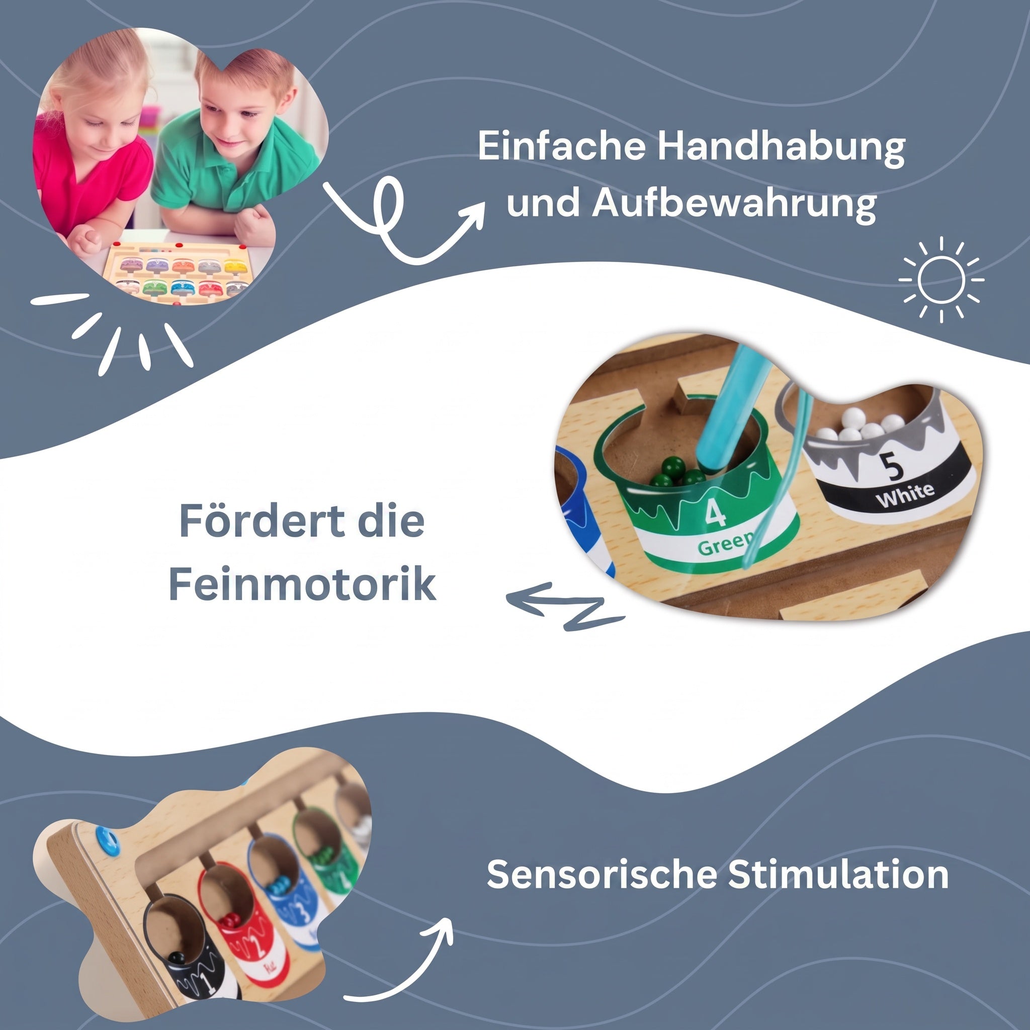 Montessori-Magnetpuzzle zum Sortieren nach Farben