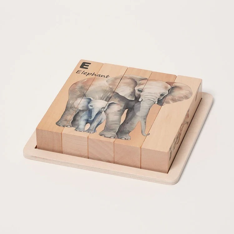 Montessori-Holzpuzzles mit Tiermotiven