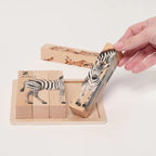 Montessori-Holzpuzzles mit Tiermotiven
