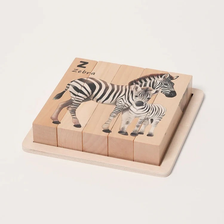 Montessori-Holzpuzzles mit Tiermotiven
