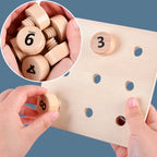 Montessori-Lernspiel zum Erlernen von Zahlen und Farben aus Holz