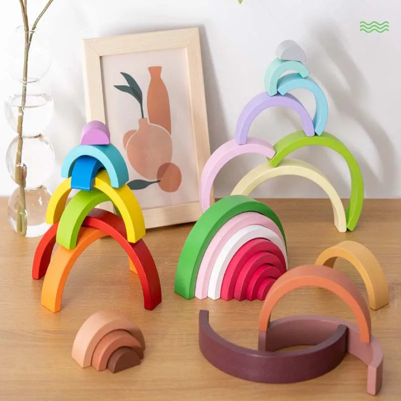 Montessori-Holzpuzzle „Regenbogen“
