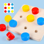 Montessori-Lernspiel zum Erlernen von Zahlen und Farben aus Holz