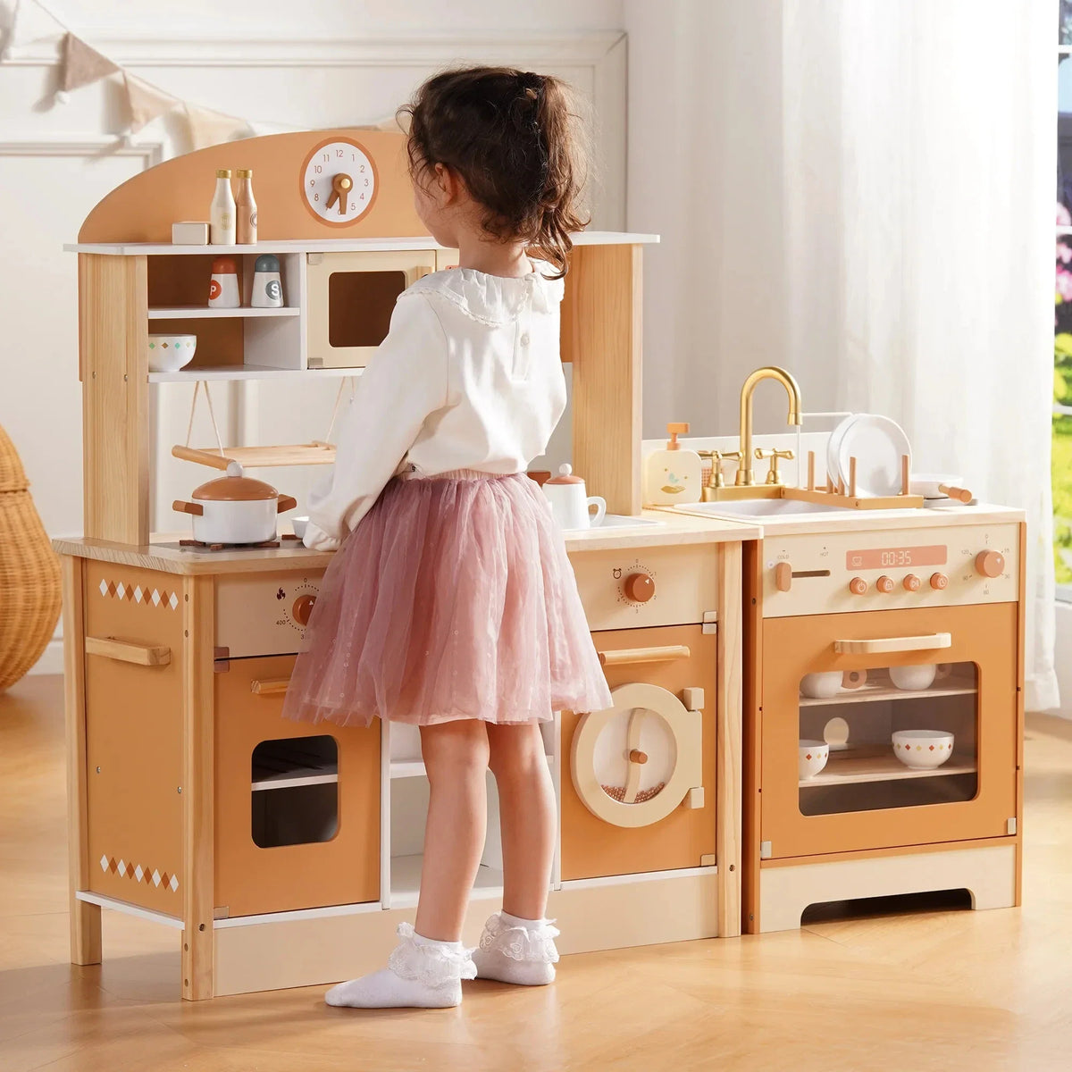 Multifunktionales Montessori-Spielmöbel aus Holz für Kinder