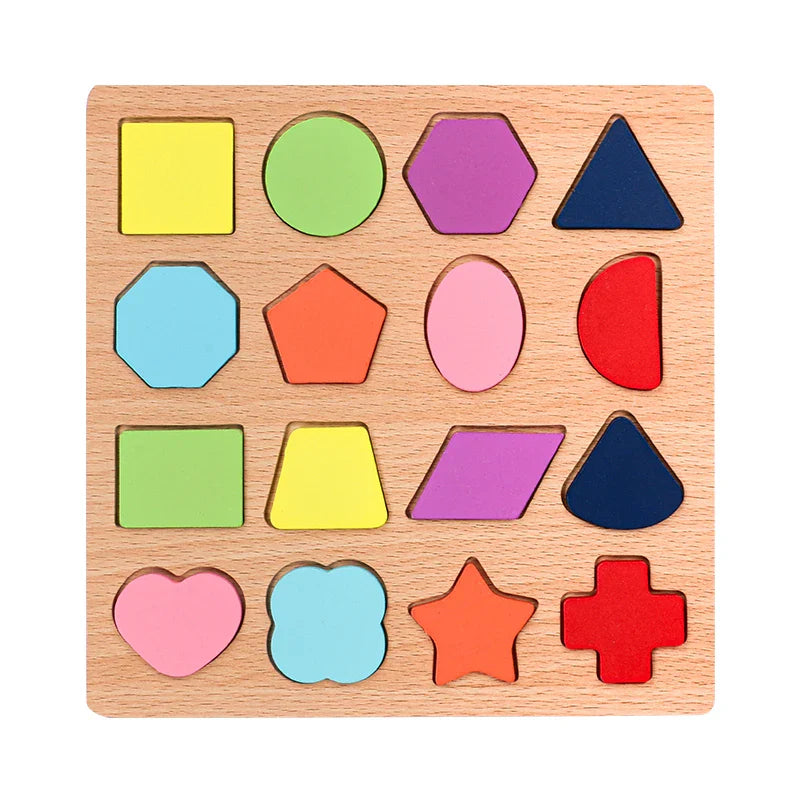 Montessori-Holzpuzzle – Buchstaben, Zahlen und Formen