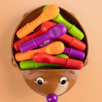 Montessori-Igel-Spiel zur Förderung der Feinmotorik