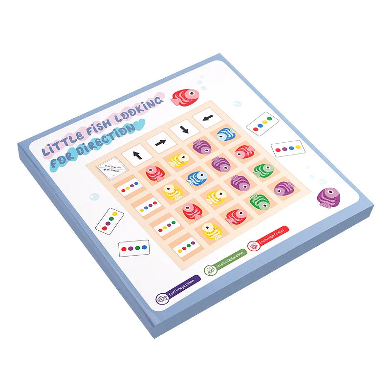 Montessori-Puzzle zur Farbabstimmung mit Fischen