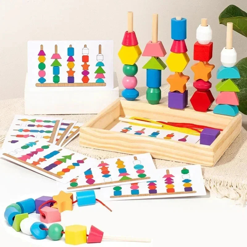 Montessori-Stapelspiel mit Perlen