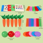 Montessori-Box mit Formen und Farben und Bällen