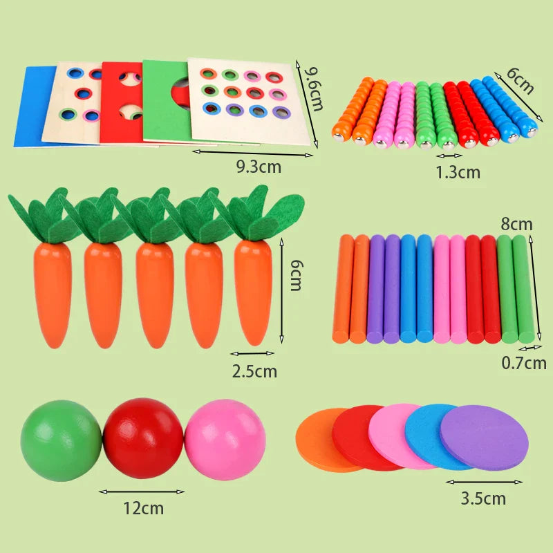Montessori-Box mit Formen und Farben und Bällen