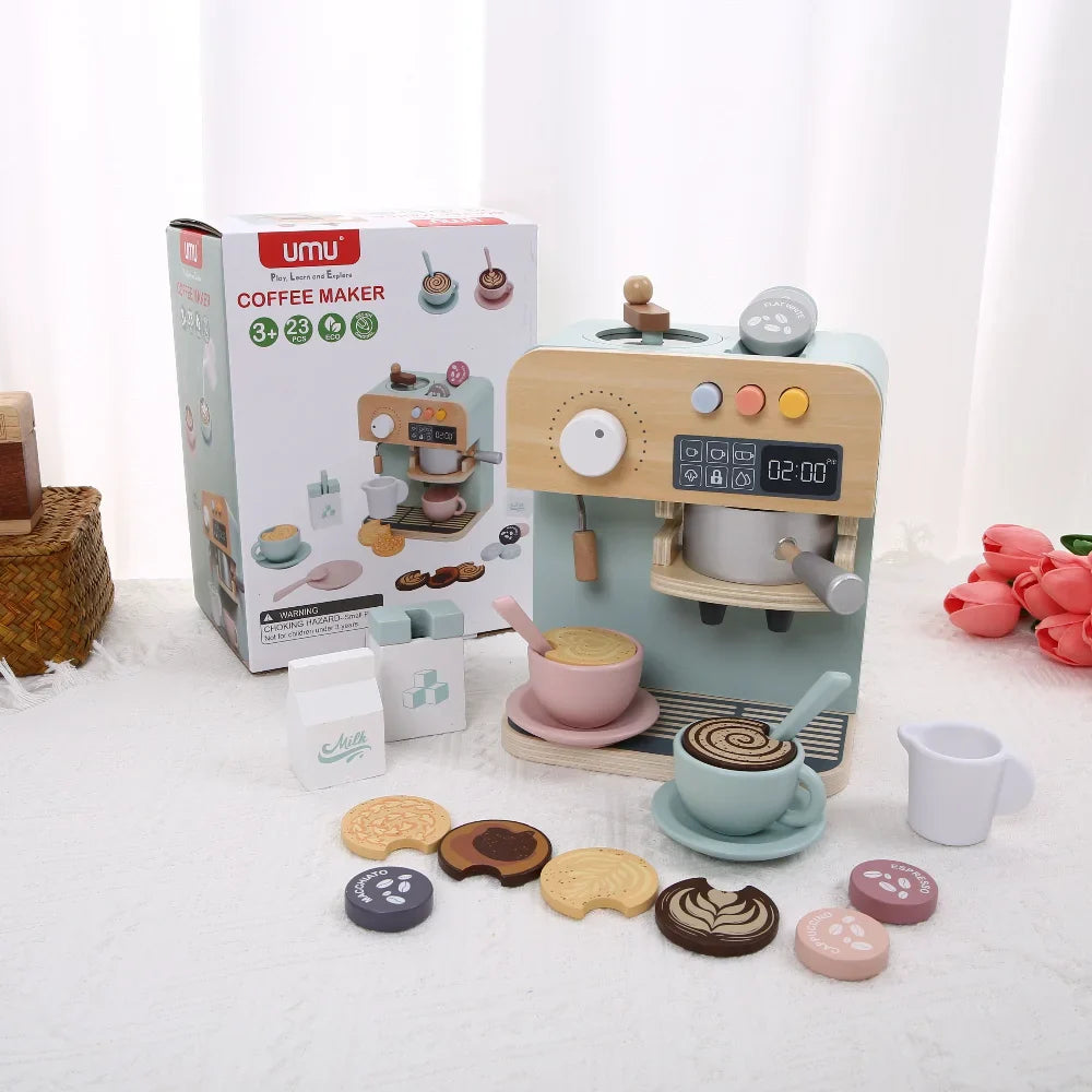 Montessori-Kaffeemaschine aus Holz