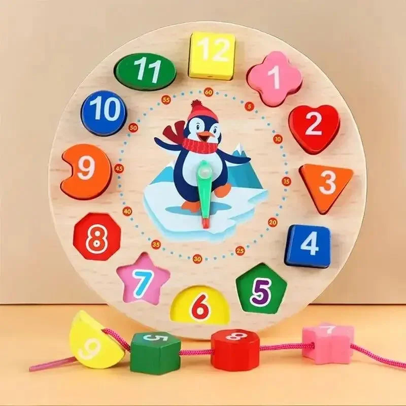 Montessori-Pinguin-Wanduhr