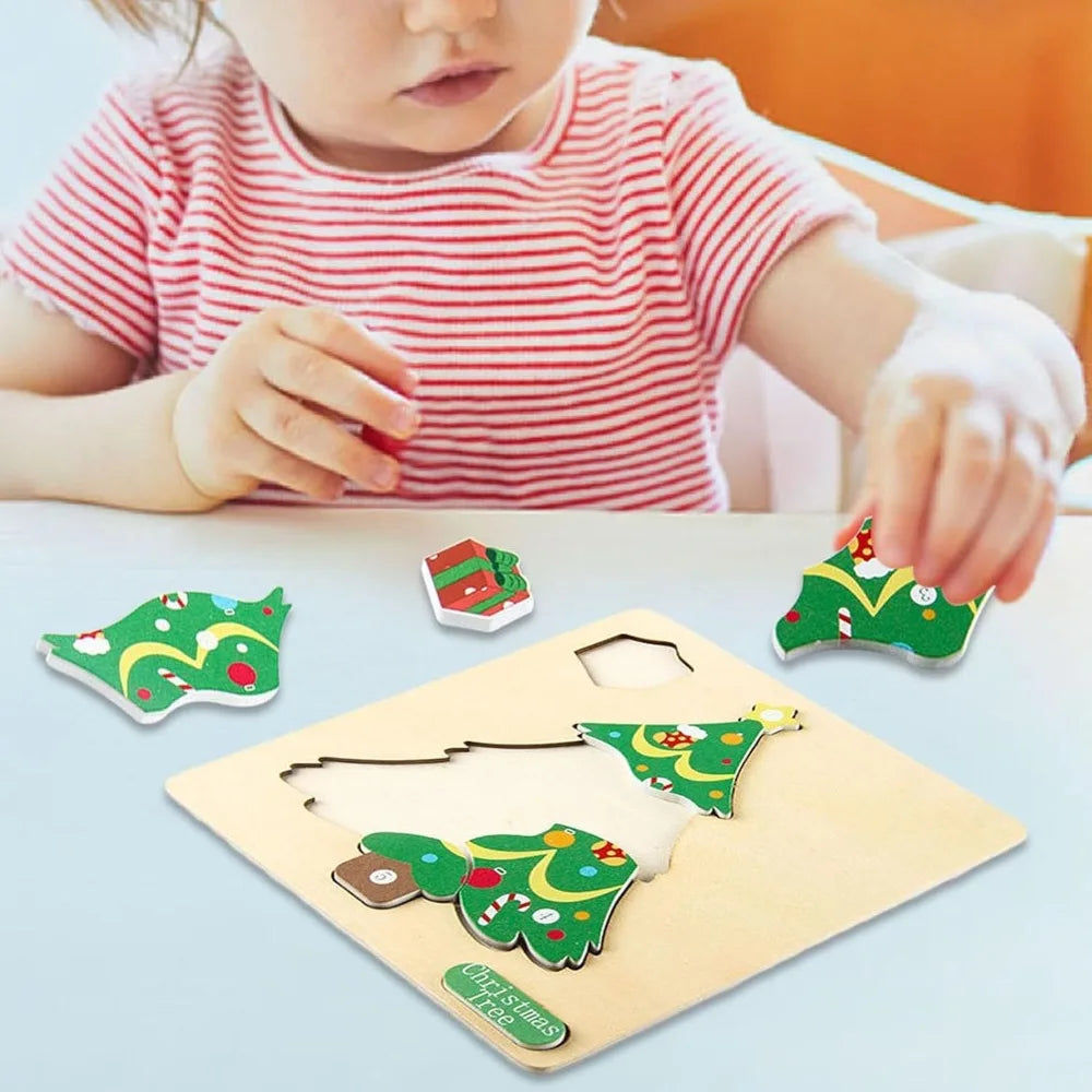 4er-Set Montessori-Weihnachtspuzzles