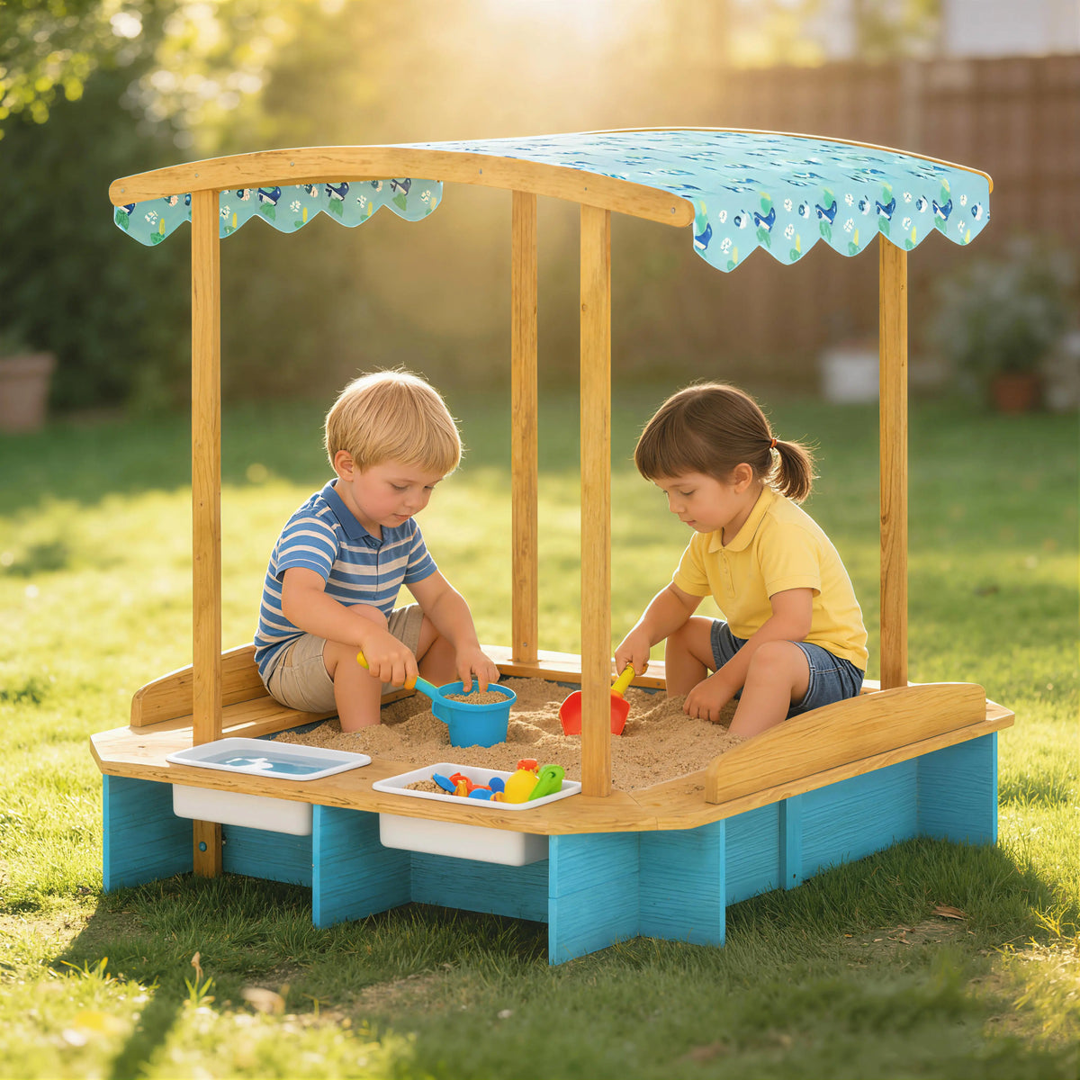 Montessori-Sandkasten mit Dach