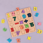 Montessori-Holzpuzzle – Buchstaben, Zahlen und Formen