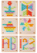 Montessori-Farbtabelle mit Perlen