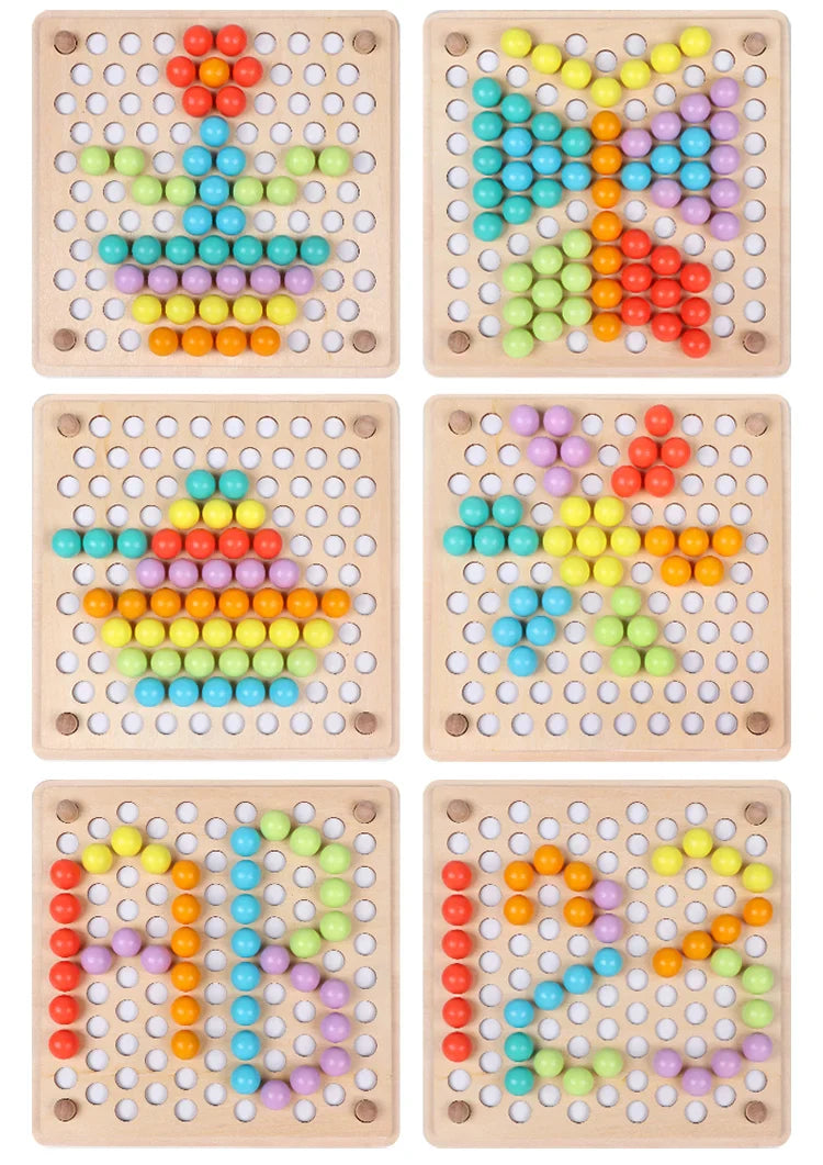 Montessori-Farbtabelle mit Perlen