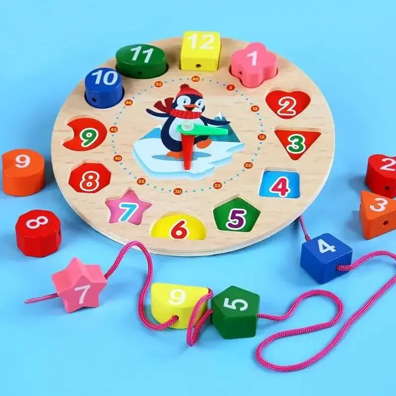 Montessori-Pinguin-Wanduhr