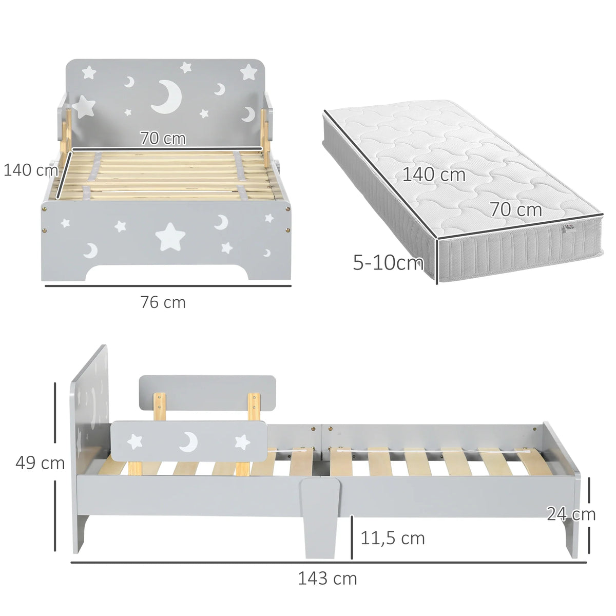 Montessori-Bett Kinder Mond & Sterne