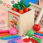 Montessori-Box mit Formen und Farben und Bällen