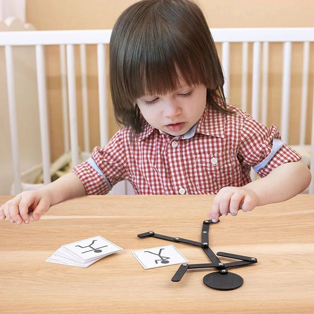 Bewegliche Montessori-Holzpuppe