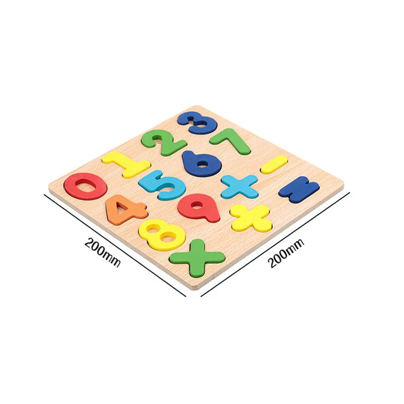 Montessori-Holzpuzzle – Buchstaben, Zahlen und Formen