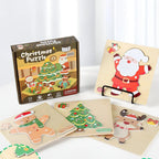 4er-Set Montessori-Weihnachtspuzzles