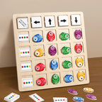 Montessori-Puzzle zur Farbabstimmung mit Fischen