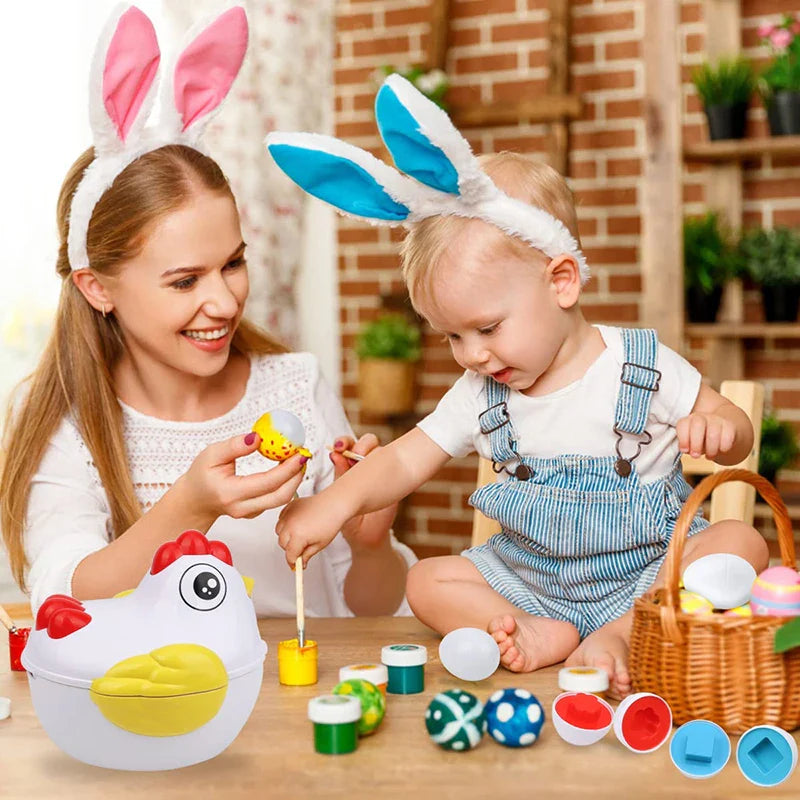 Hühnchen und geometrische Formen nach Montessori