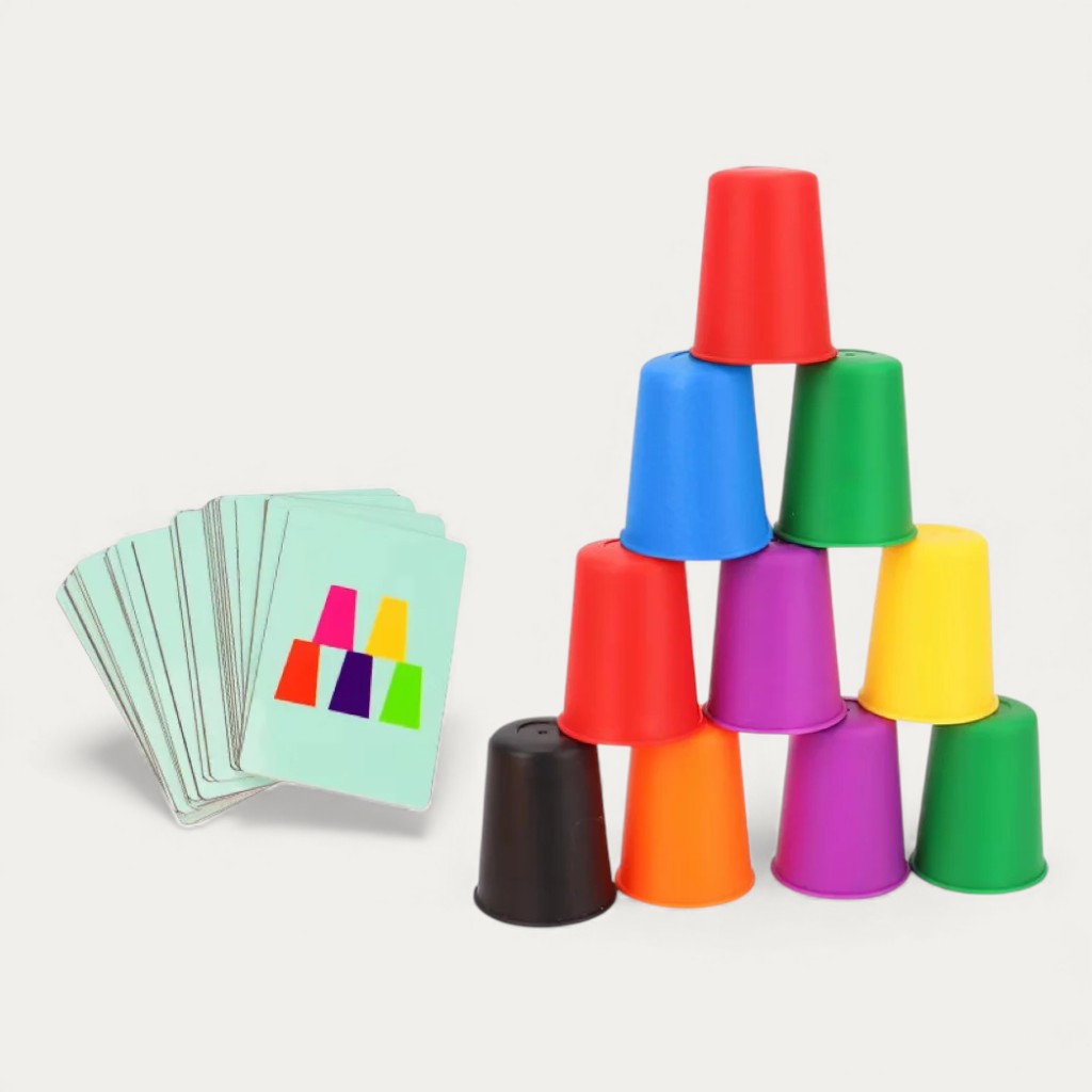 Montessori-Becher-Sortierspiel