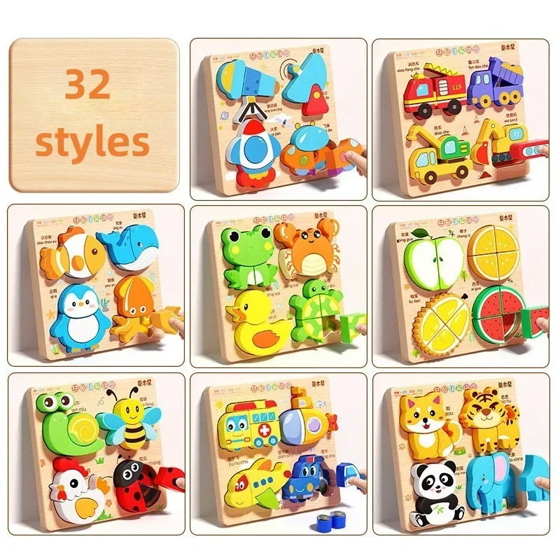 Montessori-Puzzles aus Holz