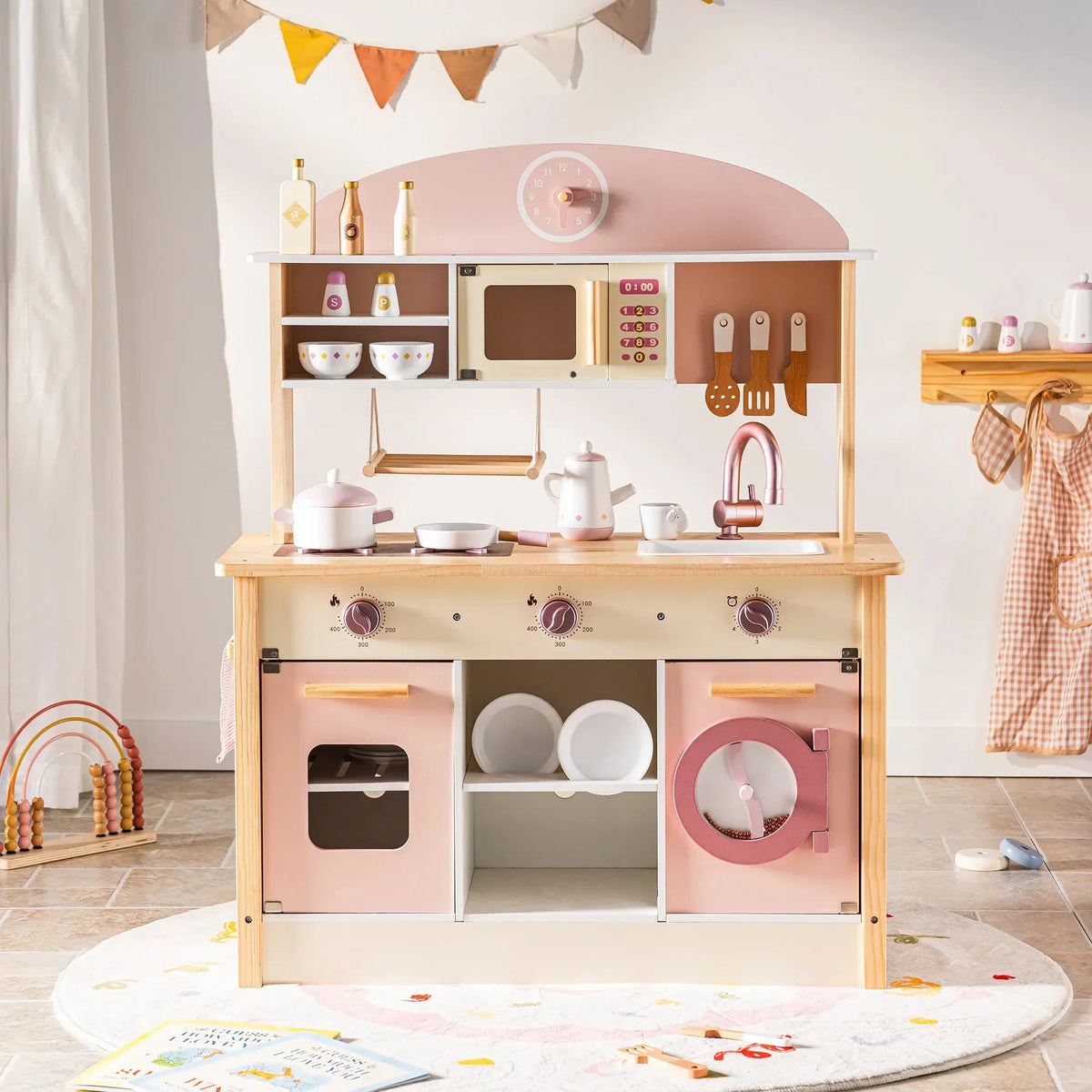 Multifunktionales Montessori-Möbelstück aus Holz für Kinder