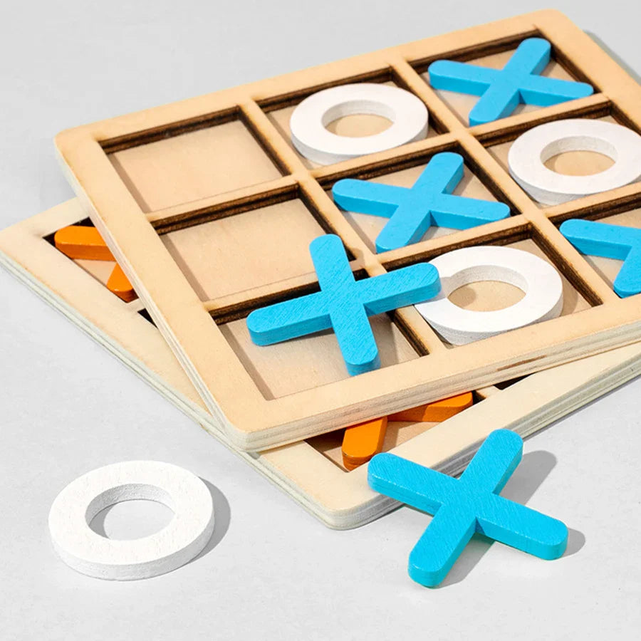 Montessori-Tic-Tac-Toe-Spiel aus Holz