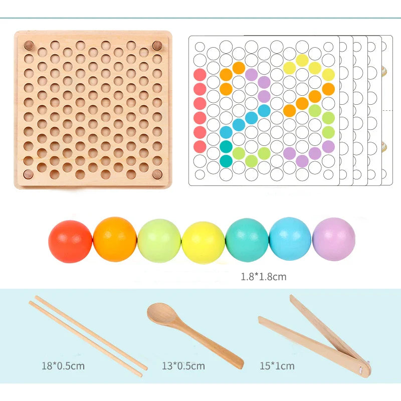 Montessori-Farbtabelle mit Perlen