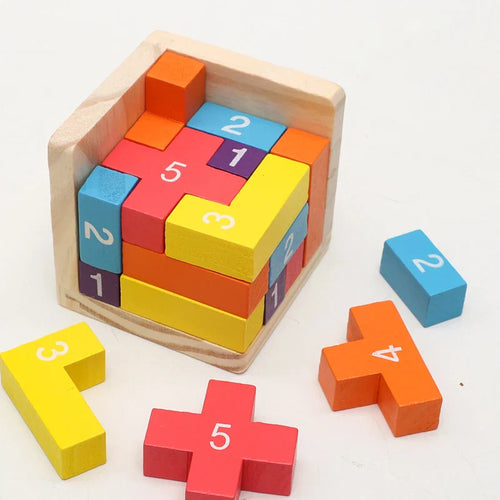 Montessori-3D-Würfelpuzzle