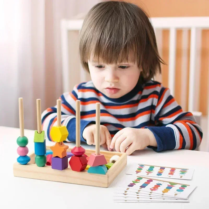 Montessori-Stapelspiel mit Perlen