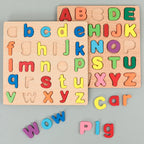 Montessori-Holzpuzzle – Buchstaben, Zahlen und Formen
