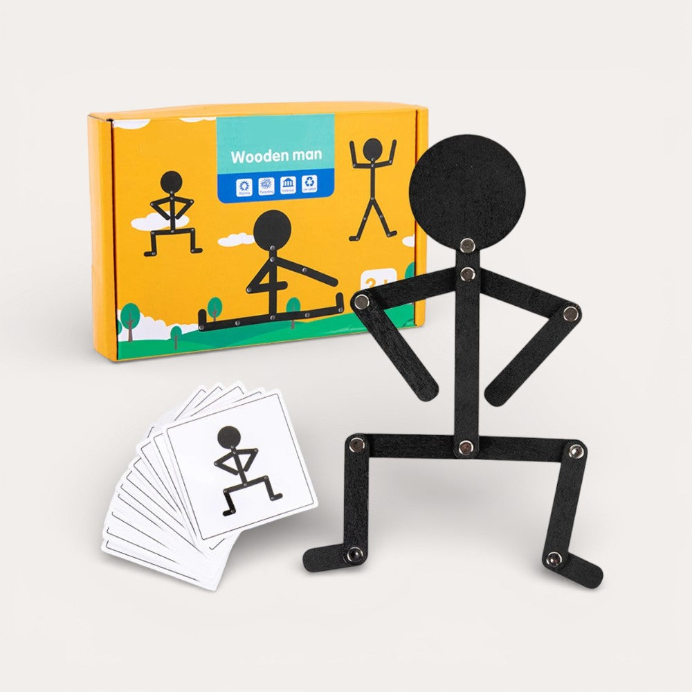 Bewegliche Montessori-Holzpuppe
